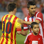 Messi and David Villa Before The Spanish Super Cup Match