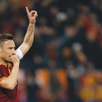 Roma's legendary captain  celebrating his team's win against Udinese this season.