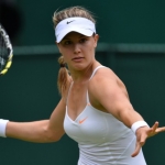 Eugenie Bouchard in action during Wimbledon 2014