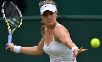 Eugenie Bouchard in action during Wimbledon 2014