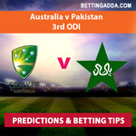 Australia v Pakistan 3rd ODI Prediction and Betting Tips