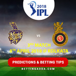 Kolkata Knight Riders vs Royal Challengers Bangalore 3rd Match Prediction Betting Tips Preview