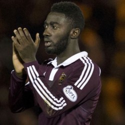 Prince Bauben scored in Hearts Wednesday night win